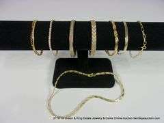 LOT: 8 GOLD TONED/GOLD PLATED BRACELETS AND NECKLACES