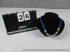 SOUTHWEST FASHION BLUE STONE & SILVER BEADED NECKLACE