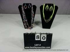 LOT 2: MULTI-STONE BEADED NECKLACE & EARRING SETS