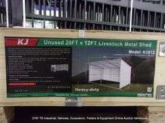 KJ ALLMETAL LIVESTOCK METAL SHED MODEL: K1912, 20' X 12' - UNUSED
