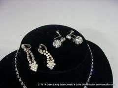 LOT 3: RHINESTONE FASHION JEWELRY - (1) NECKLACE (2) PAIR OF EARRINGS