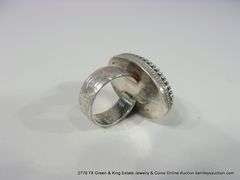 LOT: 4 SOUTHWEST SILVER & GREEN STONE JEWELRY - (2) RINGS, EARRINGS, ALL STERLING