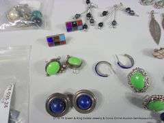 BAG: 20 PAIR SOUTHWEST DESIGN SILVER & STONE EARRINGS