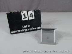 14K WHITE GOLD SIMPLE CHAIN NECKLACE W/ SINGLE DIAMOND DROP PENDANT