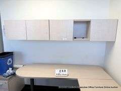 L-SHAPED DESK W/ OVERHEAD CABINET
