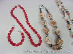 LOT 4: HEAVY STONE NECKLACES & BRACELETS - NATURAL STONES