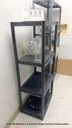 BLACK PLASTIC SHELVING - *(IN CLOSET)*