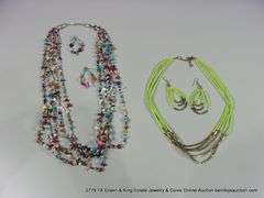 LOT 2: MULTI-STONE BEADED NECKLACE & EARRING SETS