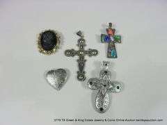 BAG: ASSORTED FASHION PENDANTS: CROSSES, HEARTS, BROACHES