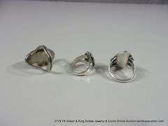 LOT 3: SILVER & MIXED TONED TURQUOISE STONED RINGS, SOUTHWEST DESIGN