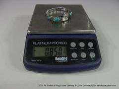 SOUTHWEST DESIGN SILVER & TURQUOISE BRACELET W/ TIMEX WATCH