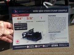 WOLVERINE MINI SKID STEER STUMP GRAPPLE MODEL: MSG-11-44W, S# ZW-01061