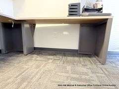L-SHAPED DESK W/ OVERHEAD CABINET