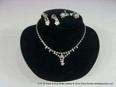 LOT 3: RHINESTONE FASHION JEWELRY - (1) NECKLACE (2) PAIR OF EARRINGS