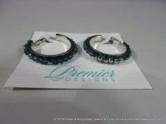 LOT 3: GLAMOUR SPARKLE BLUE & SILVER MULTI-STRAND BEADED NECKLACE, BRACELET, & EARRING SET