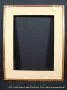 STAINED OAK, W/ THICK LINEN INLAY, WOODEN FRAME 28 X 35