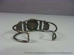 SILVER & MULTI-TONED TURQUOISE STONED BRACELET, SOUTHWEST FLORAL STYLE