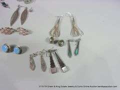 BAG: 20 PAIR SOUTHWEST DESIGN SILVER & STONE EARRINGS