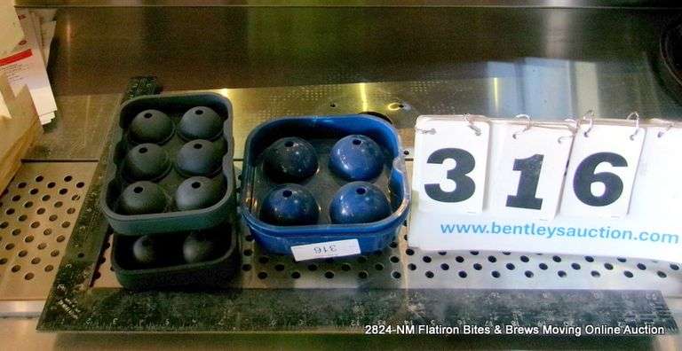 2 BLACK, 1 BLUE ROUND ICE MOLDS