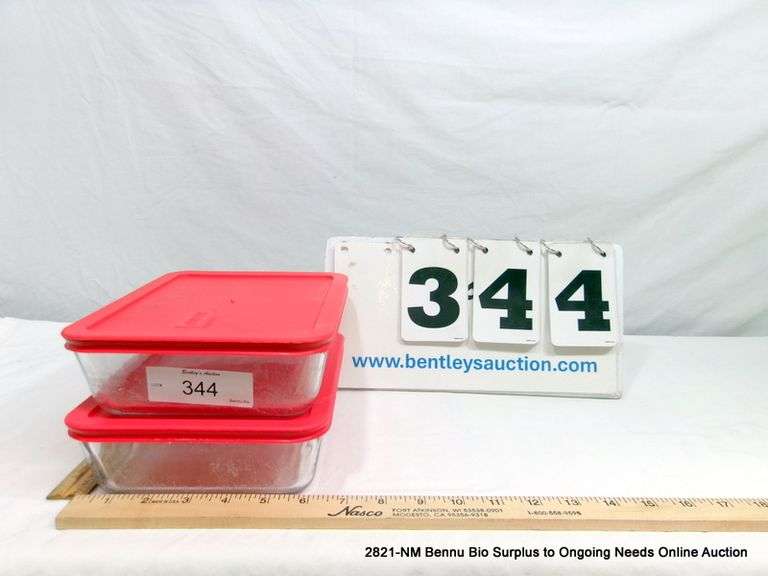 2 - GLASS PYREX STORAGE CONTAINER (MEDIUM) 2 X MONEY