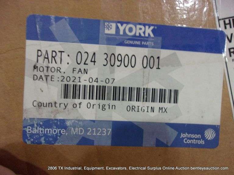 YORK P56C41A50 2HP 460 VAC FAN MOTOR