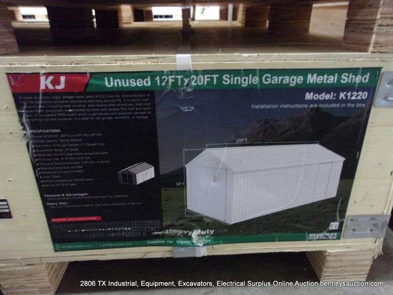 KJ ALL METAL K1220 12' X 20' SINGLE GARAGE METAL SHED - WHITE