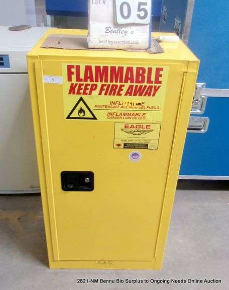 EAGLE BRAND YELLOW FLAMMABLE LIQUID STORAGE CABINET, 3'X18"X22"