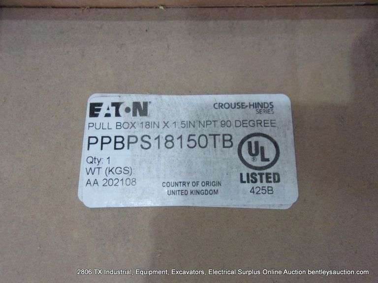 PALLET: EATON PPBPS18150 TB 18" X 1.5" PULL - BOX - 119 PC'S