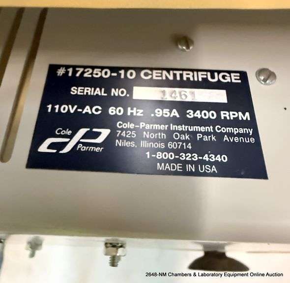 COLE PARMER 17250-10 CENTRIFUGE