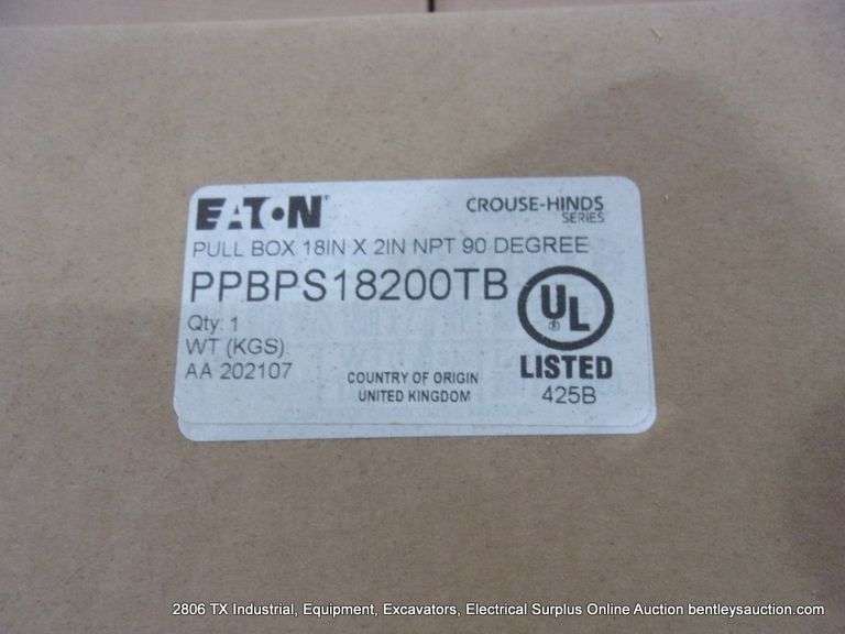 PALLET: EATON PPBPS18200 TB 18" X 2" PULL - BOX - 120 PC'S