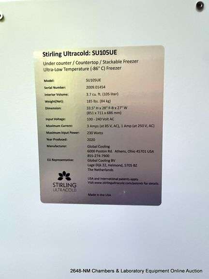 STIRLING ULTRA COLD SU105UE FREEZER