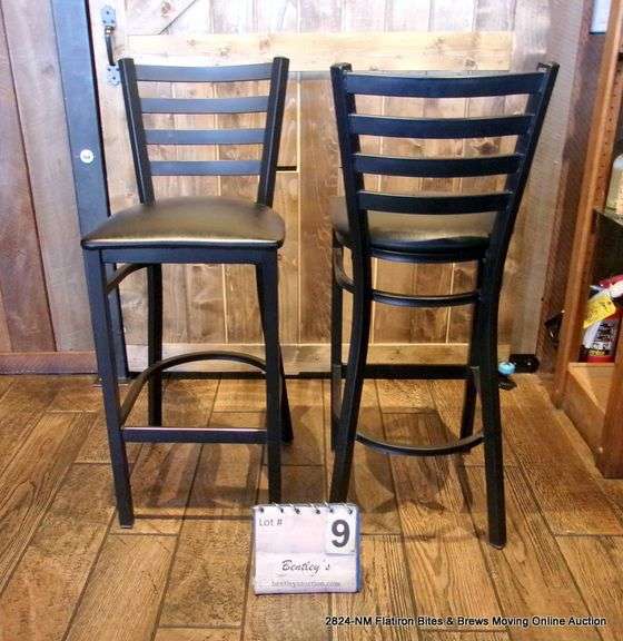 29" TALL RESTAURANT LADDER BACK BAR STOOL (ONLY 1 CHAIR - PIC IS FRONT & BACK VIEW)