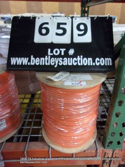 WOODEN SPOOL 12AWG COPPER TRACER WIRE - COPPER CLAD STEEL - ORANGE - 2500'