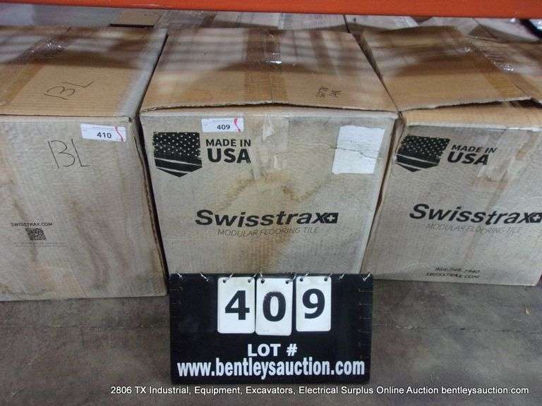 BOX: SWISSTRAX GARAGE FLOW PRO RIBTRAX GARAGE FLOORING TILES - SNAP TOGETHER - GREY 24-PCS