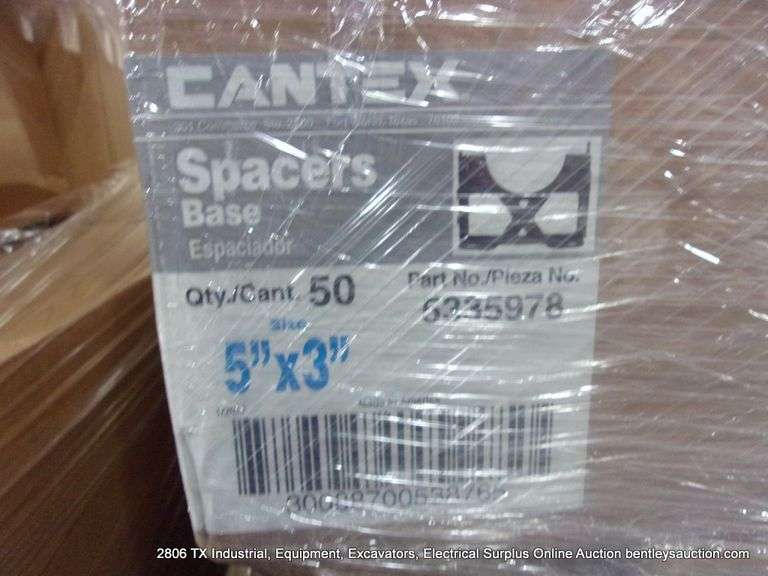 PALLET: CANTEX 5336031, 5335978 SPACER BASES - 5" X 3" & 3" X 3" - 30 PC'S BOXES