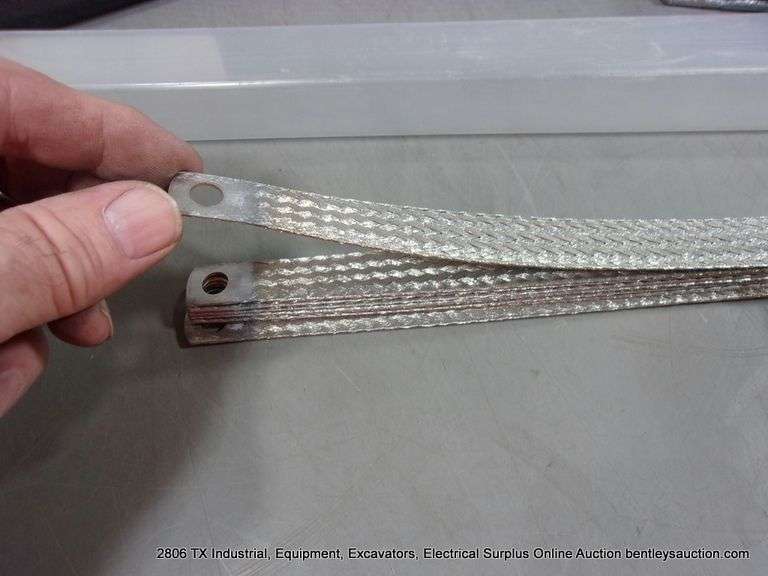LOT: (2) NICKEL COATED COPPER MIXED SIZED GROUNDING STRAPS