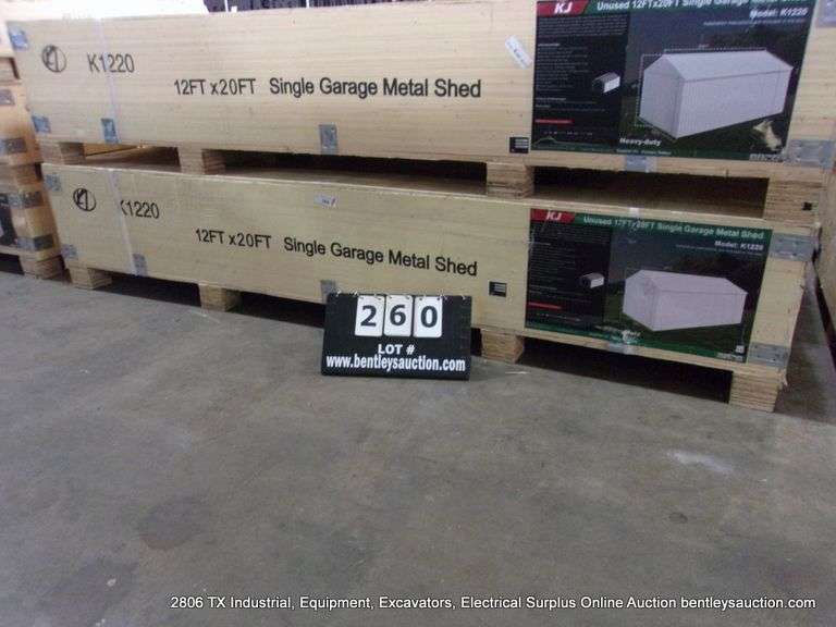 KJ ALL METAL K1220 12' X 20' SINGLE GARAGE METAL SHED - WHITE