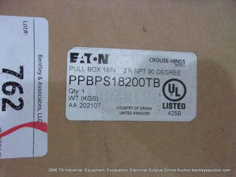 PALLET: EATON PPBPS18200 TB 18" X 2" PULL - BOX - 90 PC'S