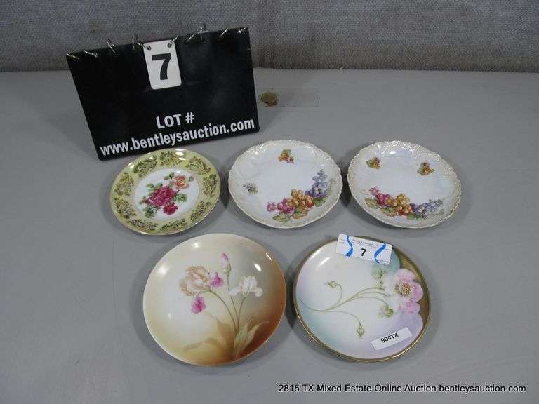 LOT: (5) ASSORTED HAND PAINTED SAUCERS, BAVARIA, GERMANY