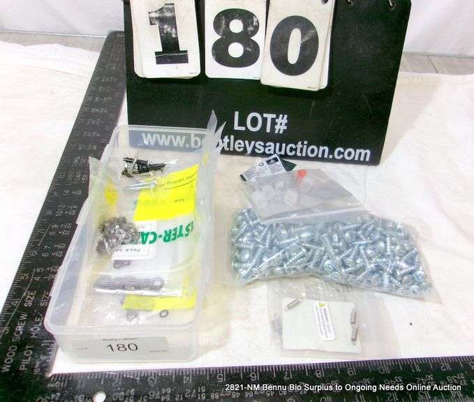 12 - MISC. BINS OF SCREWS 12 X MONEY