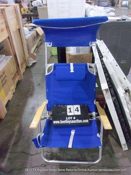 FOLDING BEACH CHAIR W/ SUN SHADE