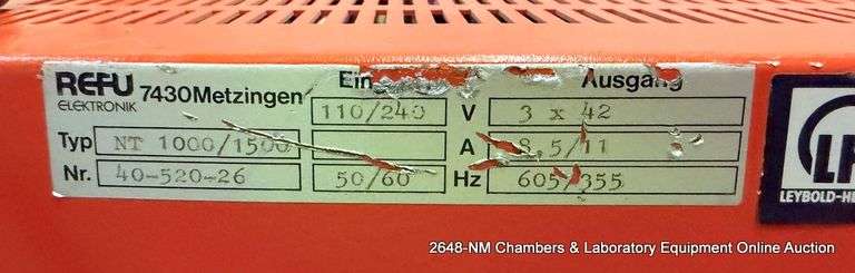 LEYBOLD TURBO TRONIK NT 1000/1500 FREQUENCY CONVERTER
