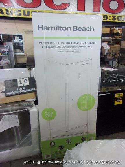 HAMILTON BEACH CONVERTIBLE REFRIGERATOR/FREEZER, 17.0 CU FT.