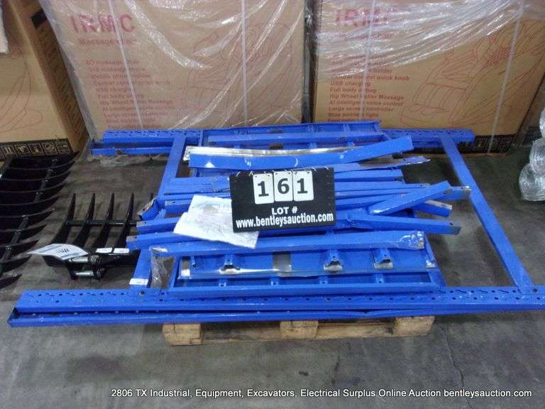 LIGHT DUTY BLUE PALLET RACK STYLE METAL SHELVING 6.5' X 4' - DAMAGED