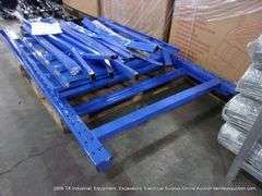 LIGHT DUTY BLUE PALLET RACK STYLE METAL SHELVING 6.5' X 4' - DAMAGED