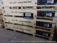 KJ ALL METAL K1912 20' X 12' STEEL LIVESTOCK METAL WEATHER SHED - WHITE