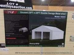 KJ ALL METAL K2223 23' X 22' DOUBLE GARAGE METAL SHED - WHITE