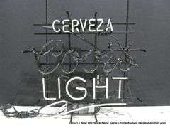 COORS LIGHT SQUIGGLE CERVEZA, 24" X 26"