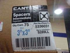 PALLET: CANTEX 5336031, 5335978 SPACER BASES - 5" X 3" & 3" X 3" - 30 PC'S BOXES