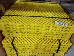 BOX: SWISSTRAX GARAGE FLOW PRO RIBTRAX GARAGE SNAP TOGETHER FLOORING TILES - 24 PCS - YELLOW